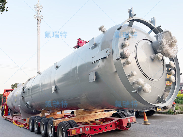 Steel lined PTFE storage tank shipment